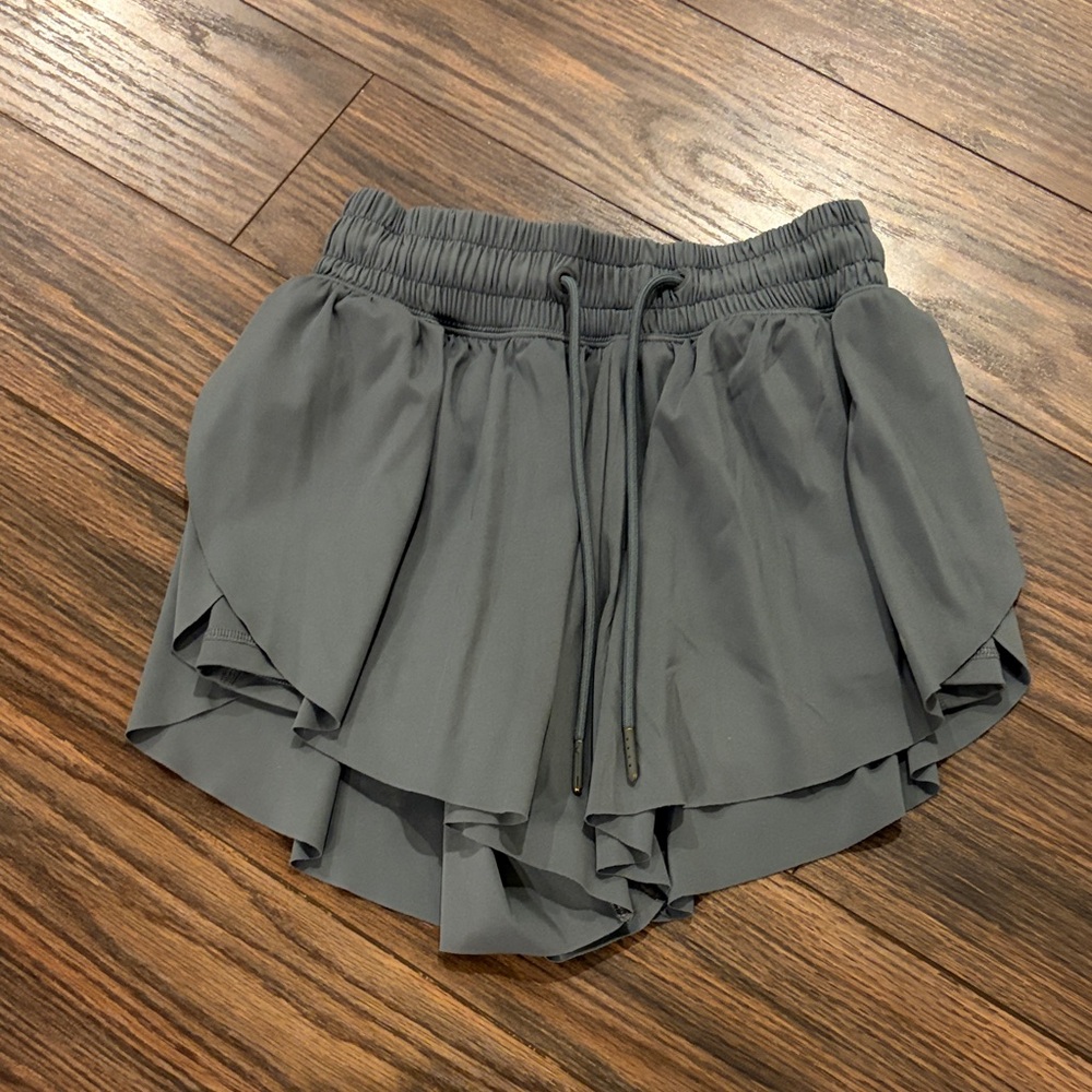 Gilly Hicks Charcoal Layered Ruffle Athletic Shorts